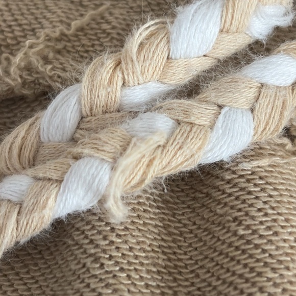 Fate French Terry Cotton Raw Edge Jogger Pants in Tan - Size Medium - Picture 7 of 7